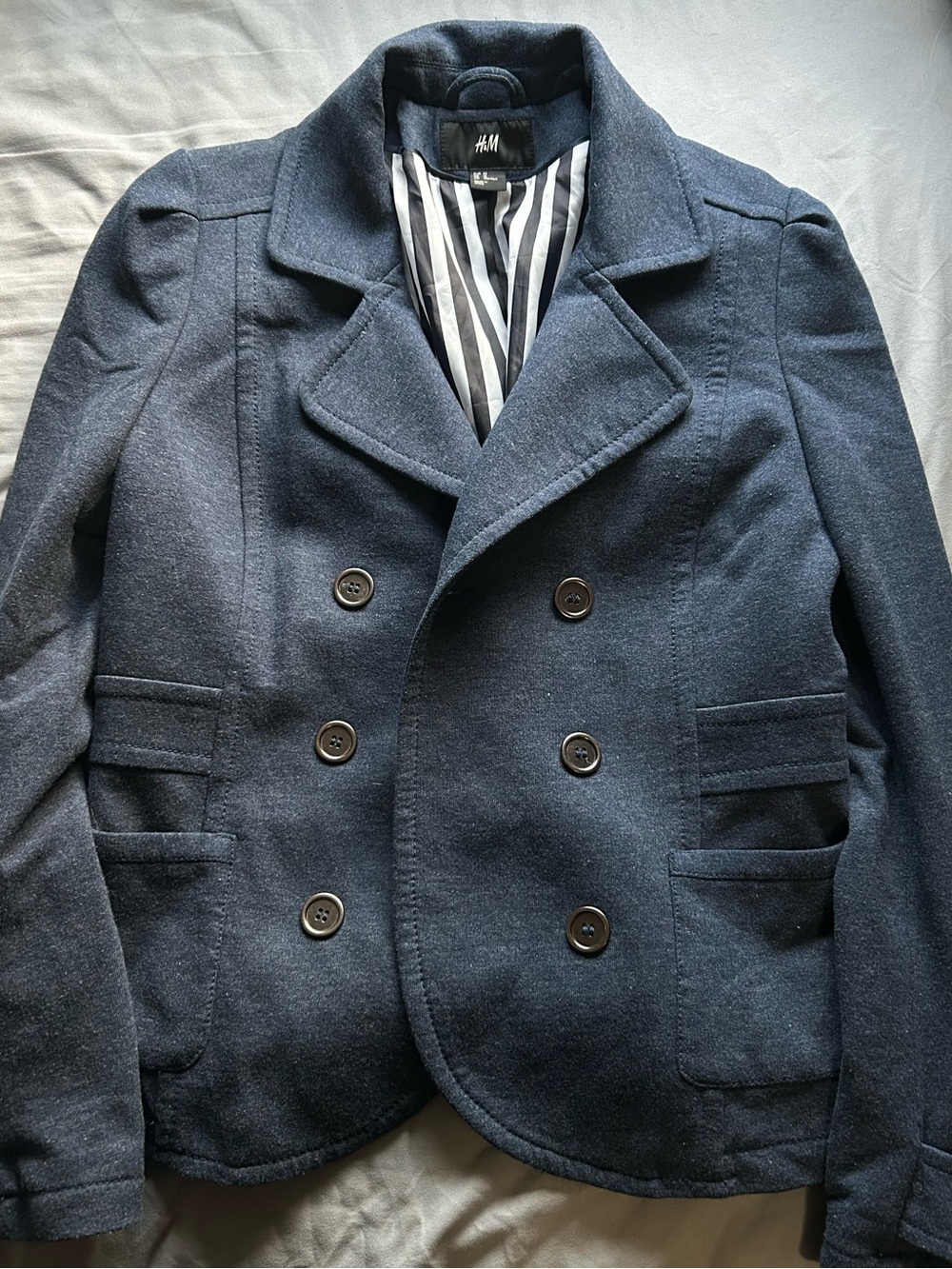 H&M Navy Blue Double-Breasted Women’s Peacoat